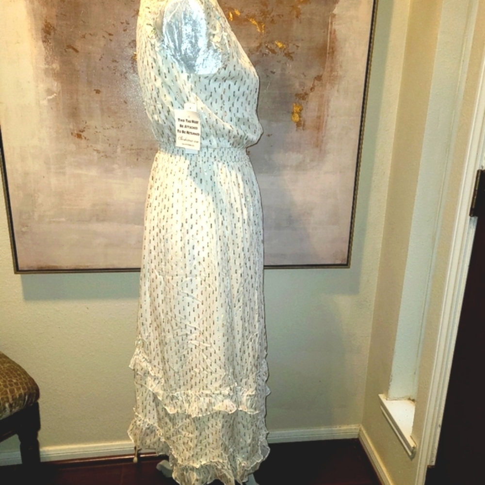 Shoshanna Payton Midi White Ruffled Tiered Sundress - Picture 5 of 12